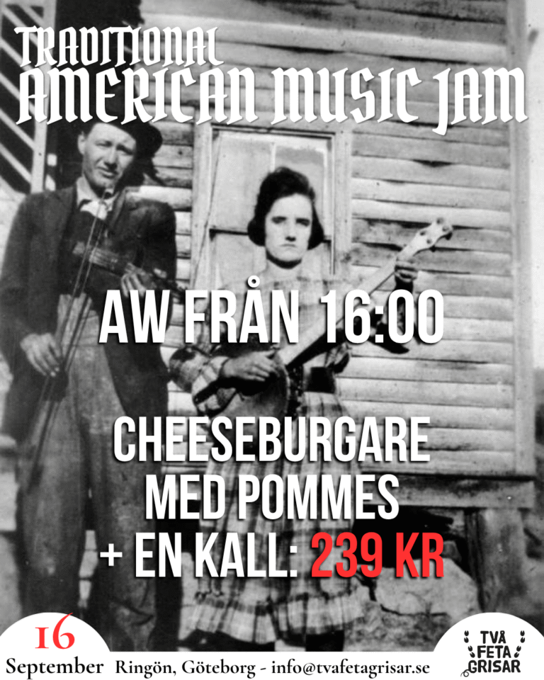 Onsdagens AW får sällskap av en levande jam-session med Old-Time music - amerikansk folkmusik med fiol, banjo och gitarr i förarsätet.